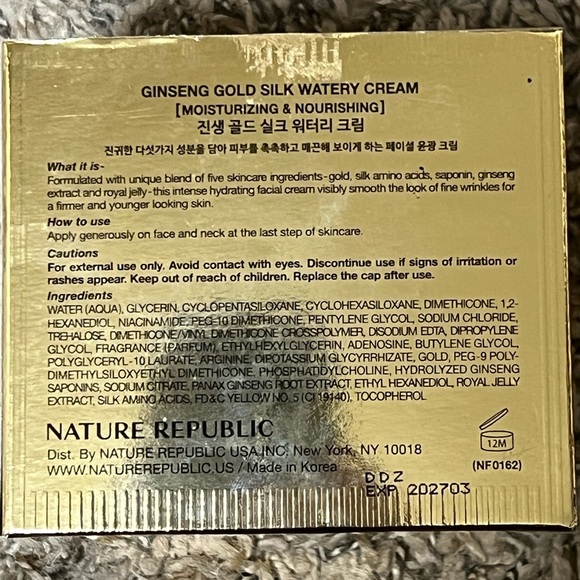 NATURE REPUBLIC GINSING GOLD SILK WATERY CREAM - Picture 9 of 9
